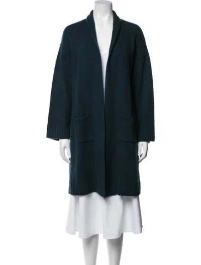 Pre-owned Sablyn Cashmere Open Front Sweater In Blue