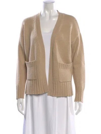 Pre-owned Sablyn Cashmere Open Front Sweater In Brown