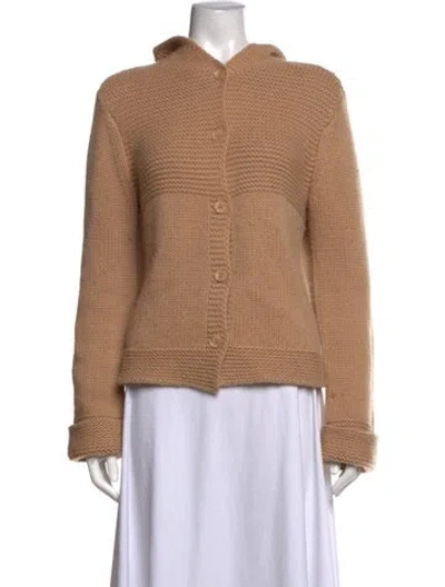 Pre-owned Sablyn Cashmere Open Front Sweater In Brown