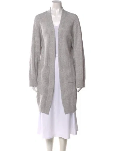 Pre-owned Sablyn Cashmere Open Front Sweater In Gray