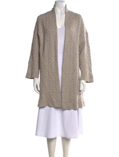 Pre-owned Sablyn Cashmere Open Front Sweater In Gray