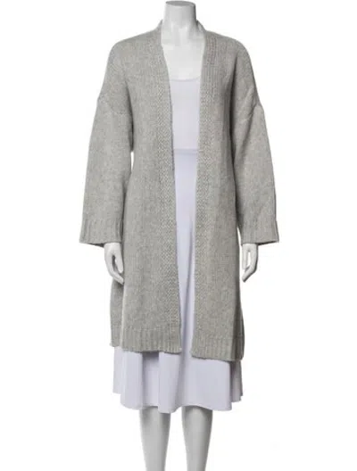 Pre-owned Sablyn Cashmere Open Front Sweater In Grey