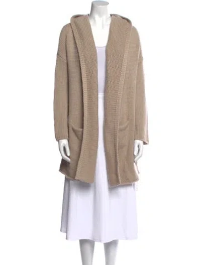 Pre-owned Sablyn Cashmere Open Front Sweater In Neutral