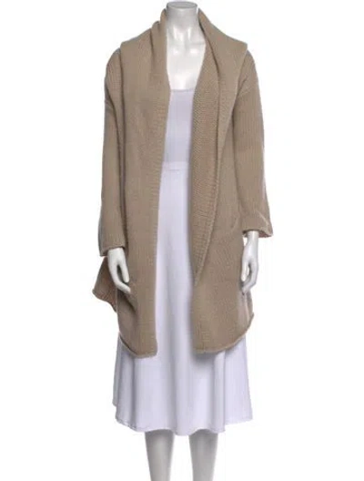 Pre-owned Sablyn Cashmere Open Front Sweater In Neutral