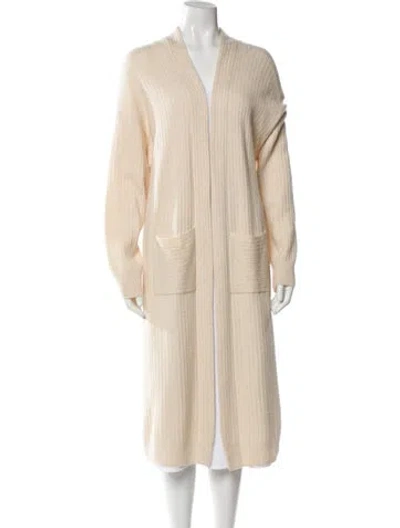 Pre-owned Sablyn Cashmere Open Front Sweater In Neutral