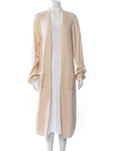 Pre-owned Sablyn Cashmere Open Front Sweater In Neutral