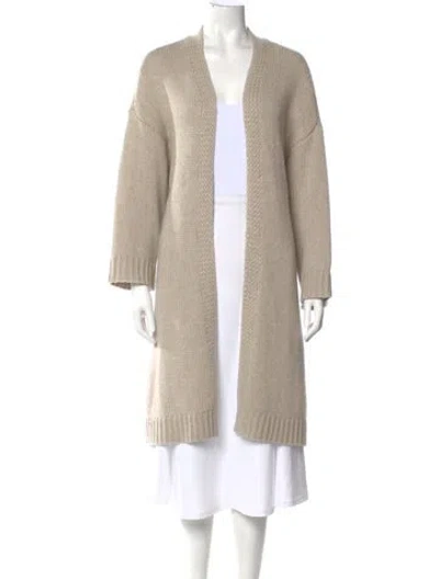 Pre-owned Sablyn Cashmere Open Front Sweater In Neutral