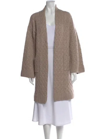 Pre-owned Sablyn Cashmere Open Front Sweater In Neutral