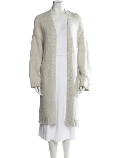 Pre-owned Sablyn Cashmere Open Front Sweater In Neutral