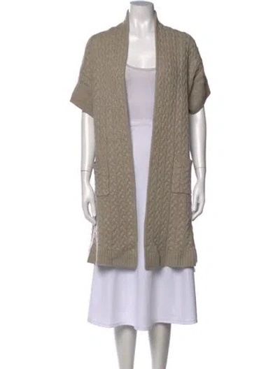 Pre-owned Sablyn Cashmere Open Front Sweater In Neutrals