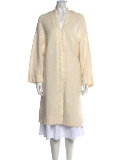 Pre-owned Sablyn Cashmere Open Front Sweater In Neutrals