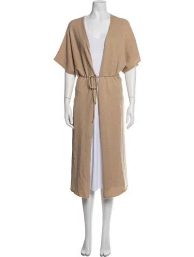 Pre-owned Sablyn Cashmere Open Front Sweater In Neutrals