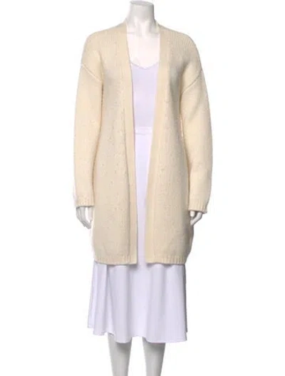Pre-owned Sablyn Cashmere Open Front Sweater In Neutrals