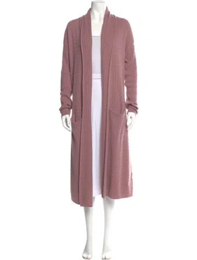 Pre-owned Sablyn Cashmere Open Front Sweater In Pink