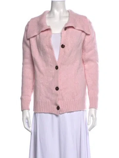 Pre-owned Sablyn Cashmere Open Front Sweater In Pink