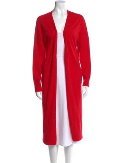 Pre-owned Sablyn Cashmere Open Front Sweater In Red