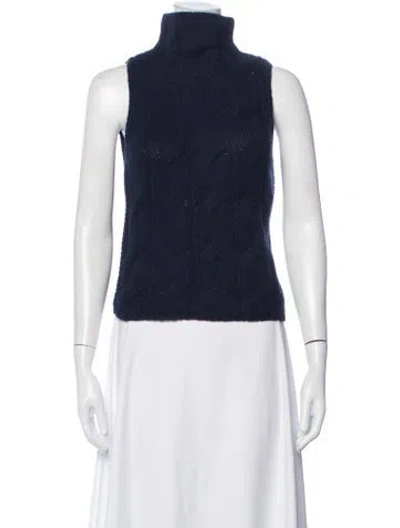 Pre-owned Sablyn Cashmere Patterned Sweater In Blue