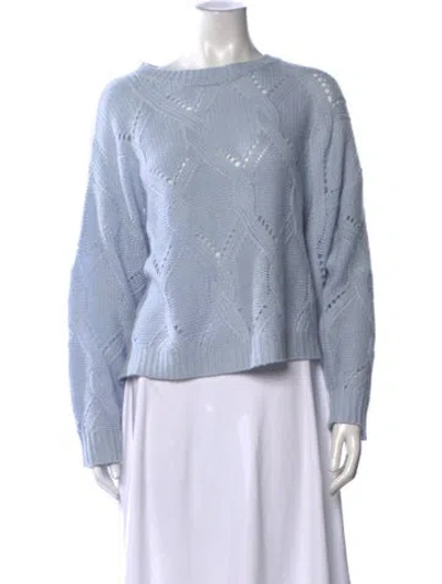 Pre-owned Sablyn Cashmere Patterned Sweater In Blue