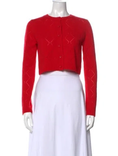 Pre-owned Sablyn Cashmere Patterned Sweater In Red