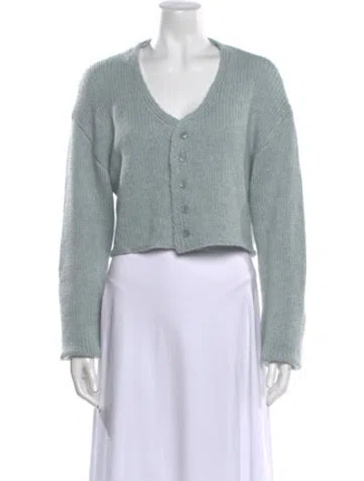 Pre-owned Sablyn Cashmere Plunge Neckline Sweater In Blue
