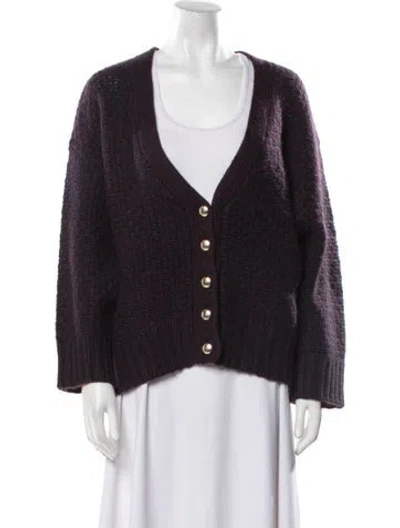 Pre-owned Sablyn Cashmere Plunge Neckline Sweater In Purple