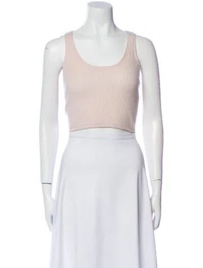 Pre-owned Sablyn Cashmere Scoop Neck Crop Top In Neutral