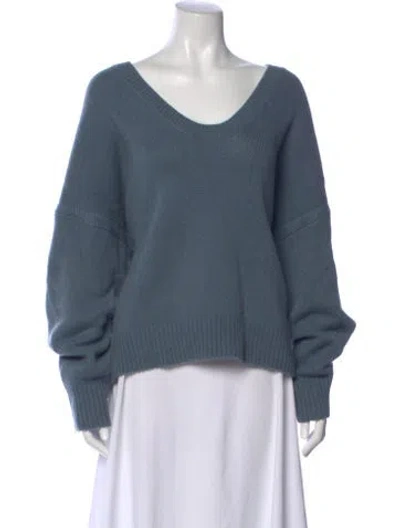 Pre-owned Sablyn Cashmere Scoop Neck Sweater In Blue