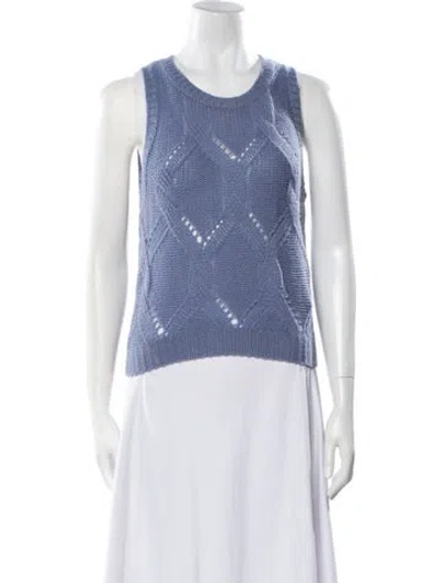 Pre-owned Sablyn Cashmere Scoop Neck Sweater In Blue