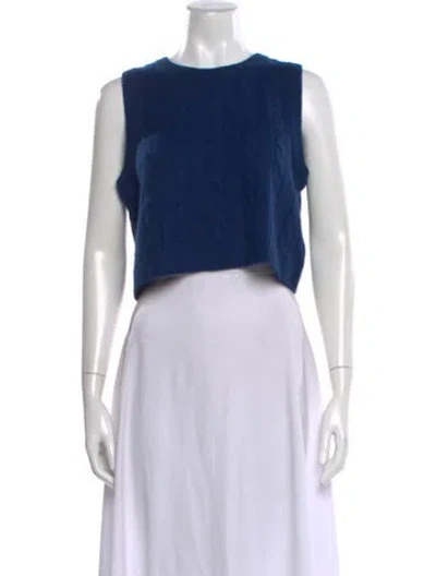 Pre-owned Sablyn Cashmere Scoop Neck Sweater In Blue
