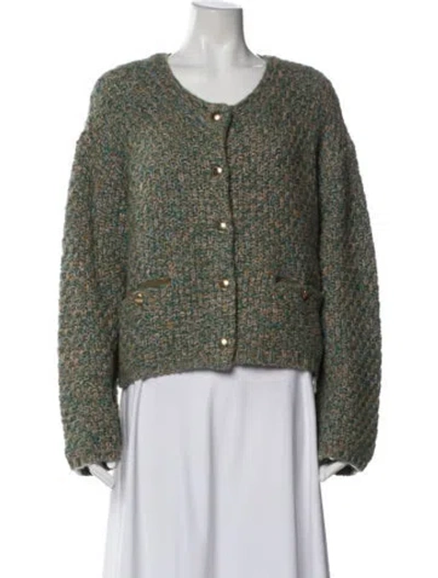 Pre-owned Sablyn Cashmere Scoop Neck Sweater In Green