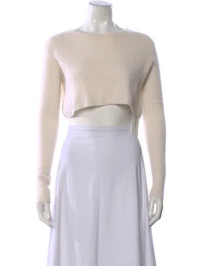 Pre-owned Sablyn Cashmere Scoop Neck Sweater In Neutral