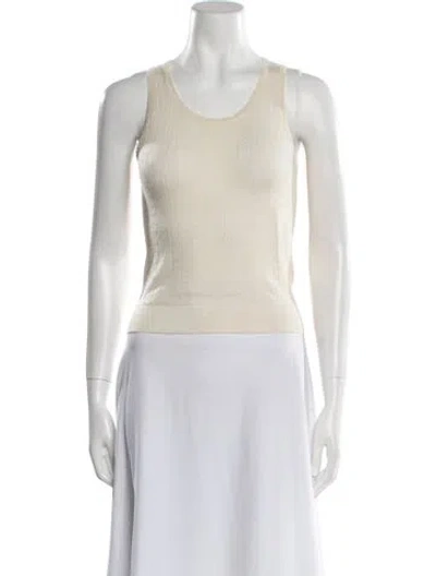 Pre-owned Sablyn Cashmere Scoop Neck Top In Neutral