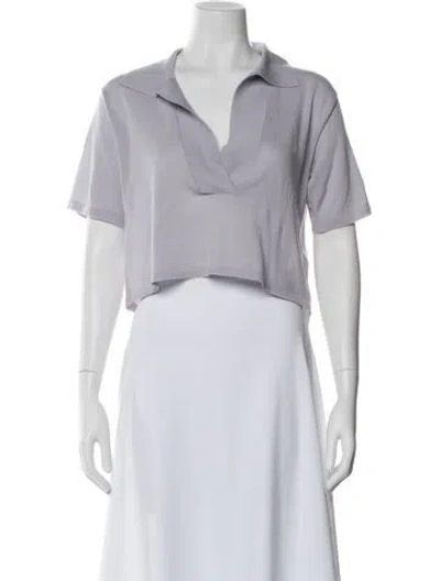 Pre-owned Sablyn Cashmere Short Sleeve Polo In Purple