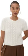 Sablyn Cashmere Shrunken Crewneck Tee Gardenia In Gardenia