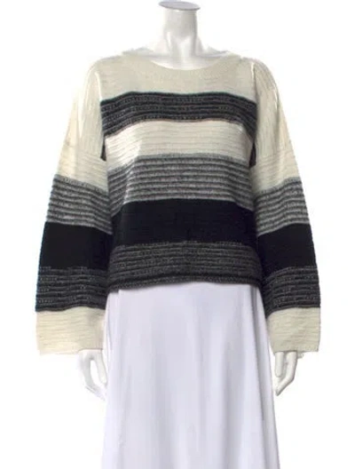 Pre-owned Sablyn Cashmere Striped Sweater In Black