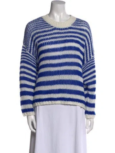 Pre-owned Sablyn Cashmere Striped Sweater In Blue