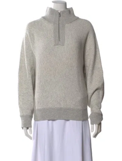 Pre-owned Sablyn Cashmere Striped Sweater In Grey