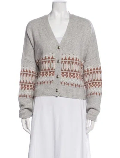 Pre-owned Sablyn Cashmere Striped Sweater W/ Tags In Gray