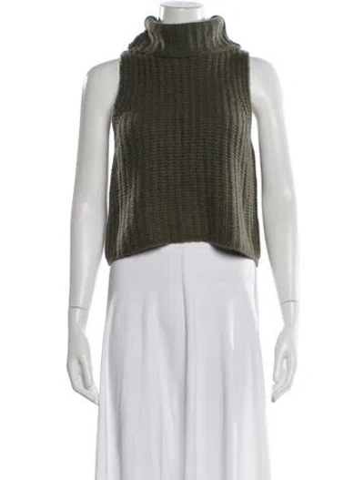 Pre-owned Sablyn Cashmere Turtleneck Sweater In Green