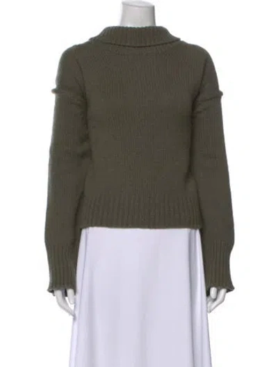 Pre-owned Sablyn Cashmere Turtleneck Sweater In Green