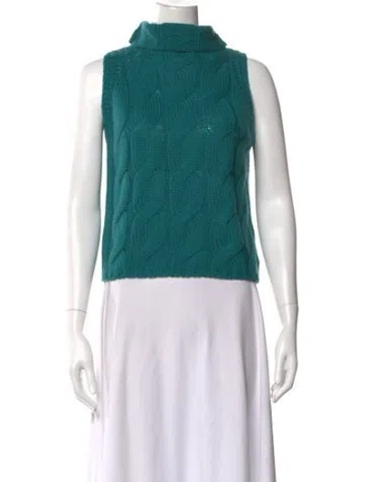 Pre-owned Sablyn Cashmere Turtleneck Sweater In Green
