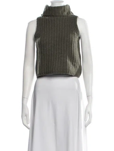 Pre-owned Sablyn Cashmere Turtleneck Sweater In Green