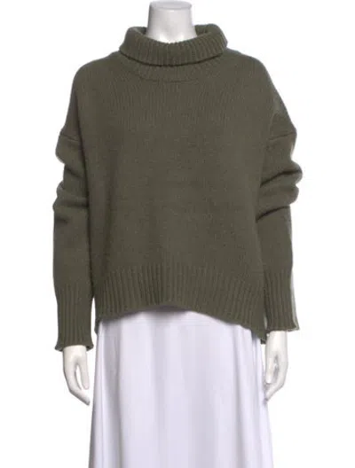 Pre-owned Sablyn Cashmere Turtleneck Sweater In Green