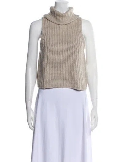 Pre-owned Sablyn Cashmere Turtleneck Sweater In Neutral