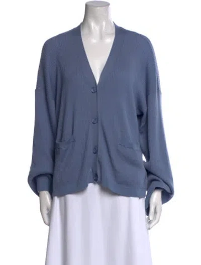 Pre-owned Sablyn Cashmere V-neck Sweater In Blue