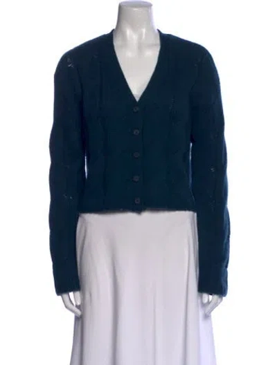 Pre-owned Sablyn Cashmere V-neck Sweater In Blue