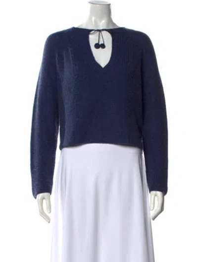 Pre-owned Sablyn Cashmere V-neck Sweater In Blue
