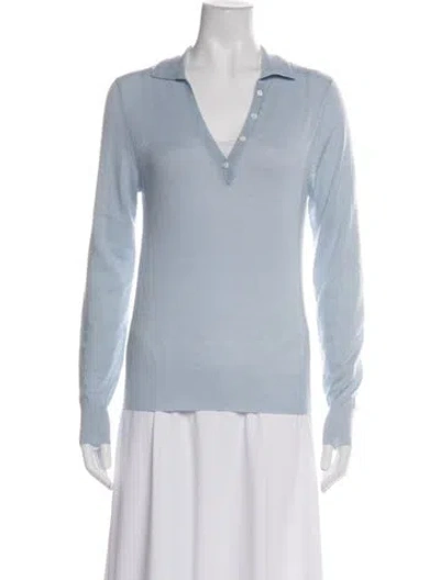 Pre-owned Sablyn Cashmere V-neck Sweater In Blue
