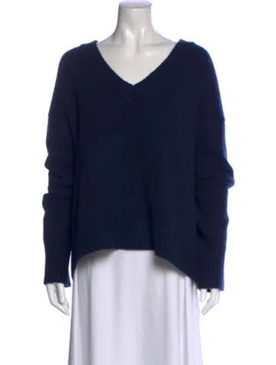 Pre-owned Sablyn Cashmere V-neck Sweater In Blue