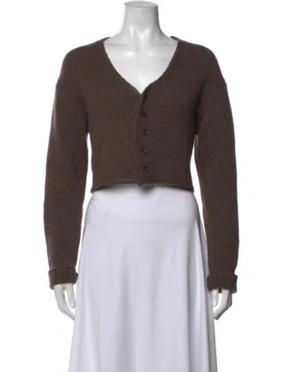 Pre-owned Sablyn Cashmere V-neck Sweater In Brown
